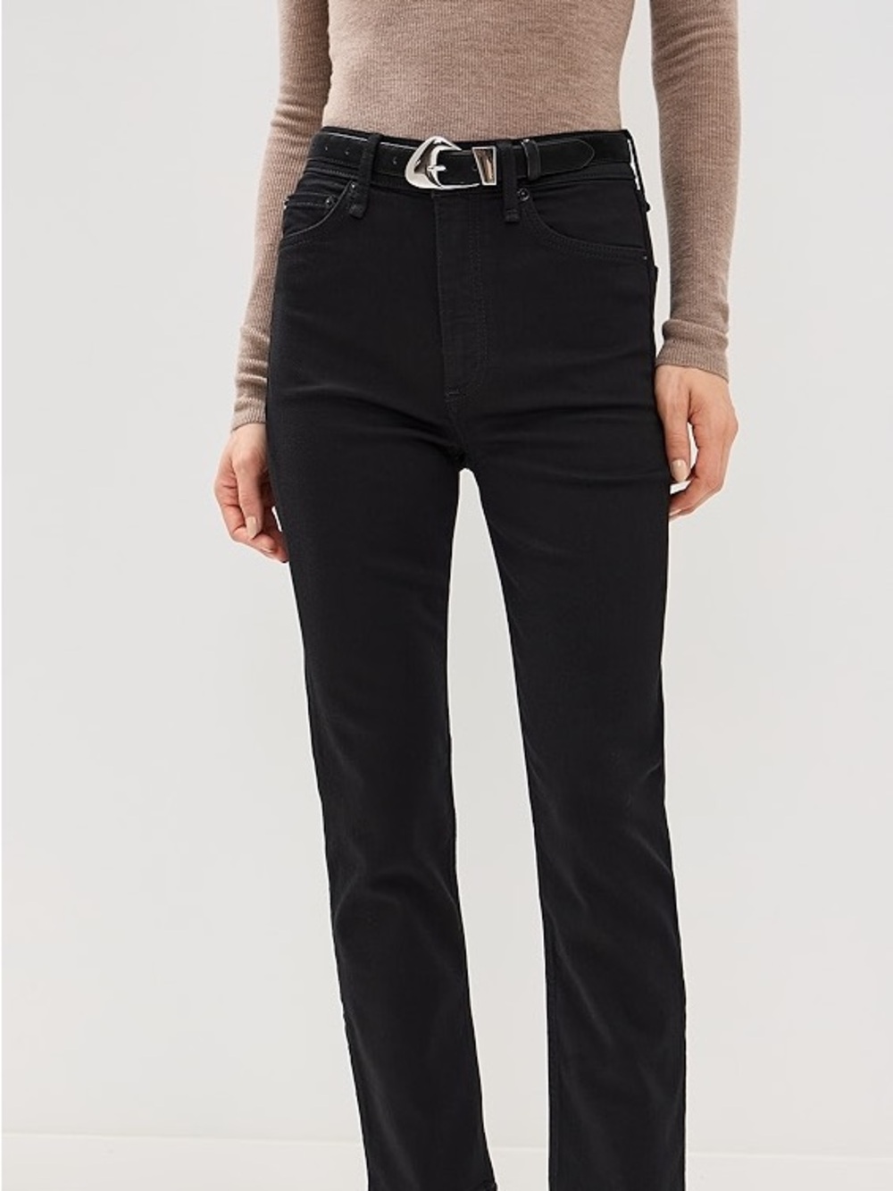 RAG & BONE Nina High Rise Bootcut Black Denim Jeans Designer Stretch 27 Classic